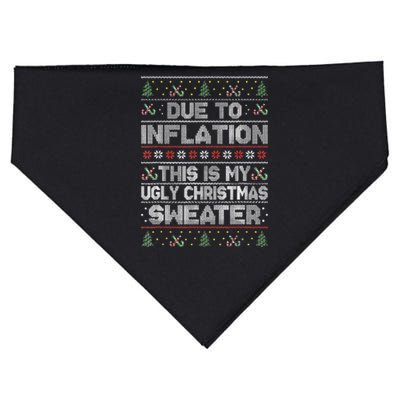 Due To Inflation This Is My Ugly Sweater Family Christmas USA-Made Doggie Bandana