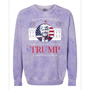 Donald Trump Inauguration Day 2025 47th President 47 Us Flag Colorblast Crewneck Sweatshirt