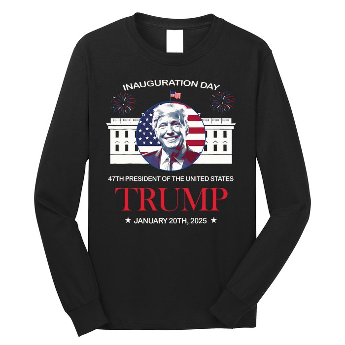 Donald Trump Inauguration Day 2025 47th President 47 Us Flag Long Sleeve Shirt