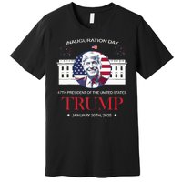 Donald Trump Inauguration Day 2025 47th President 47 Us Flag Premium T-Shirt