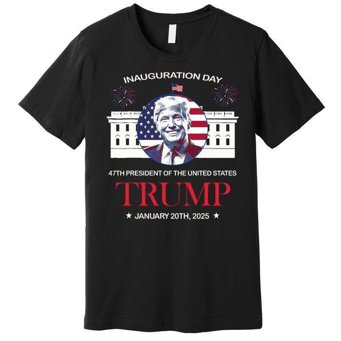 Donald Trump Inauguration Day 2025 47th President 47 Us Flag Premium T-Shirt