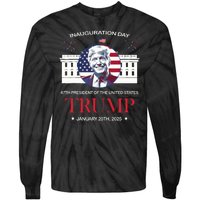 Donald Trump Inauguration Day 2025 47th President 47 Us Flag Tie-Dye Long Sleeve Shirt