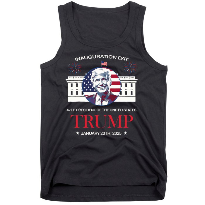 Donald Trump Inauguration Day 2025 47th President 47 Us Flag Tank Top