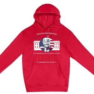 Donald Trump Inauguration Day 2025 47th President 47 Us Flag Premium Pullover Hoodie