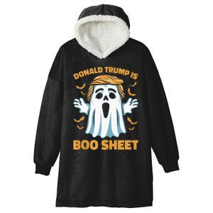 Donald Trump Is Boo Sheet Halloween Ghost Vote Election 2024 Hooded Wearable Blanket