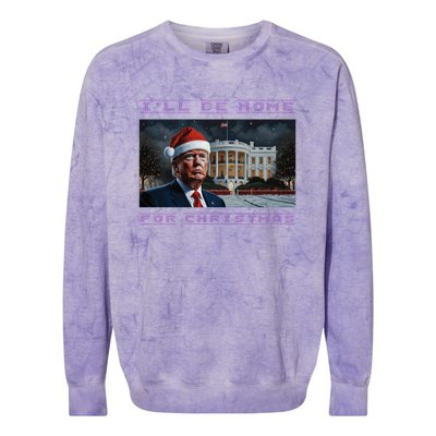 Donald Trump Ill Be Home For Christmas Inauguration Colorblast Crewneck Sweatshirt