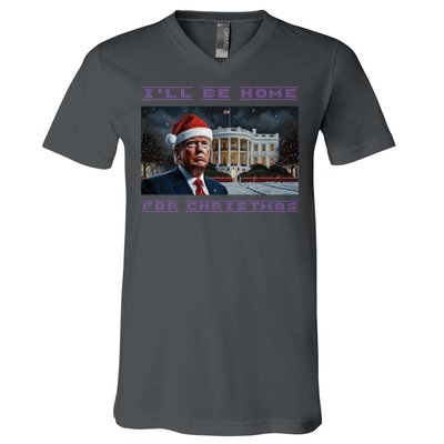 Donald Trump Ill Be Home For Christmas Inauguration V-Neck T-Shirt