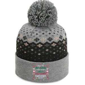 Due To Inflation Funny Ugly Christmas Sweaters The Baniff Cuffed Pom Beanie