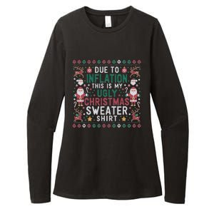 Due To Inflation Funny Ugly Christmas Sweaters Womens CVC Long Sleeve Shirt