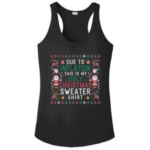 Due To Inflation Funny Ugly Christmas Sweaters Ladies PosiCharge Competitor Racerback Tank