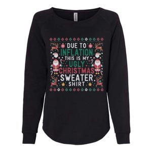 Due To Inflation Funny Ugly Christmas Sweaters Womens California Wash Sweatshirt