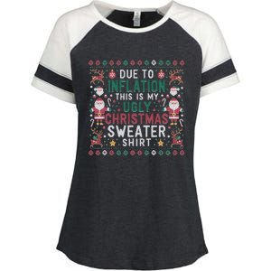 Due To Inflation Funny Ugly Christmas Sweaters Enza Ladies Jersey Colorblock Tee