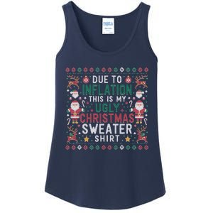 Due To Inflation Funny Ugly Christmas Sweaters Ladies Essential Tank