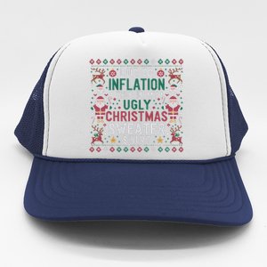 Due To Inflation Funny Ugly Christmas Sweaters Trucker Hat