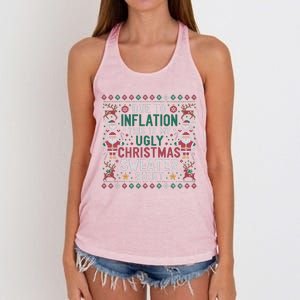 Due To Inflation Funny Ugly Christmas Sweaters Women's Knotted Racerback Tank