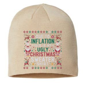 Due To Inflation Funny Ugly Christmas Sweaters Sustainable Beanie