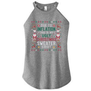 Due To Inflation Funny Ugly Christmas Sweaters Women's Perfect Tri Rocker Tank