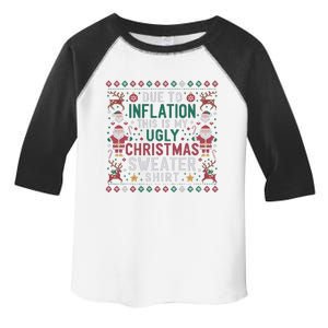 Due To Inflation Funny Ugly Christmas Sweaters Toddler Fine Jersey T-Shirt