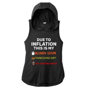 Due To Inflation This Is My Funny Halloween Costume Ladies PosiCharge Tri-Blend Wicking Draft Hoodie Tank