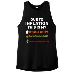 Due To Inflation This Is My Funny Halloween Costume Ladies PosiCharge Tri-Blend Wicking Tank