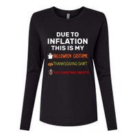 Due To Inflation This Is My Funny Halloween Costume Womens Cotton Relaxed Long Sleeve T-Shirt