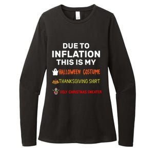 Due To Inflation This Is My Funny Halloween Costume Womens CVC Long Sleeve Shirt