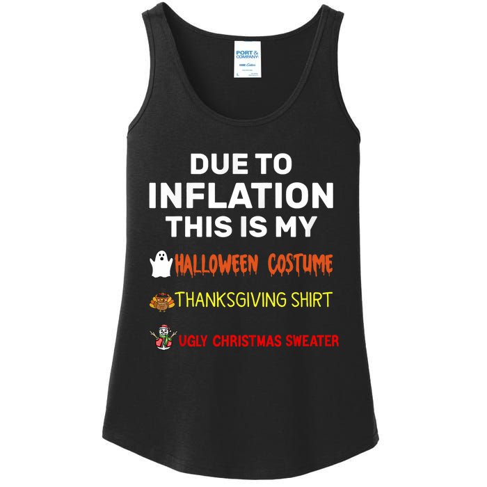 Due To Inflation This Is My Funny Halloween Costume Ladies Essential Tank