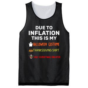 Due To Inflation This Is My Funny Halloween Costume Mesh Reversible Basketball Jersey Tank