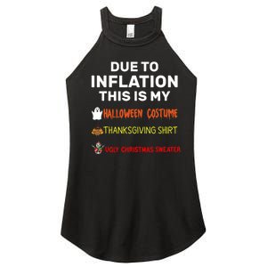 Due To Inflation This Is My Funny Halloween Costume Women's Perfect Tri Rocker Tank