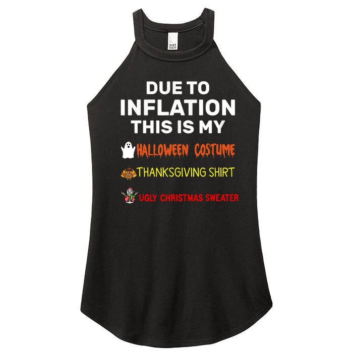 Due To Inflation This Is My Funny Halloween Costume Women's Perfect Tri Rocker Tank