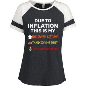 Due To Inflation This Is My Funny Halloween Costume Enza Ladies Jersey Colorblock Tee