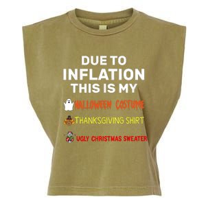 Due To Inflation This Is My Funny Halloween Costume Garment-Dyed Women's Muscle Tee