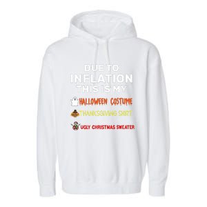 Due To Inflation This Is My Funny Halloween Costume Garment-Dyed Fleece Hoodie