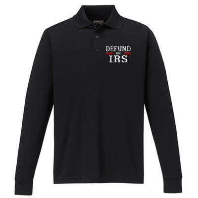 Defund The IRS Performance Long Sleeve Polo