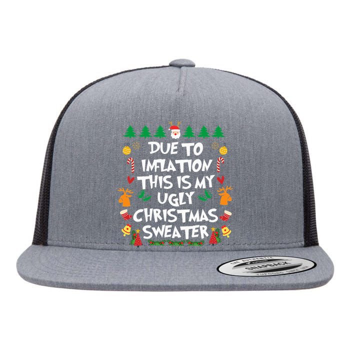 DUE TO INFLATION Ugly Christmas Pajama Funny Flat Bill Trucker Hat