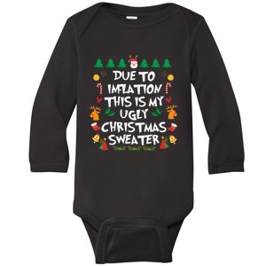 DUE TO INFLATION Ugly Christmas Pajama Funny Baby Long Sleeve Bodysuit