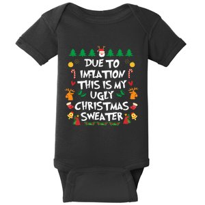 DUE TO INFLATION Ugly Christmas Pajama Funny Baby Bodysuit