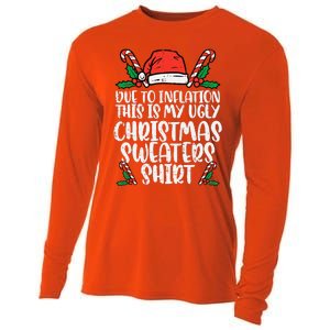 Due To Inflation Funny Christmas Sweater Xmas Cooling Performance Long Sleeve Crew