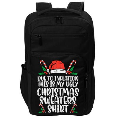 Due To Inflation Funny Christmas Sweater Xmas Impact Tech Backpack