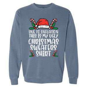 Due To Inflation Funny Christmas Sweater Xmas Garment-Dyed Sweatshirt