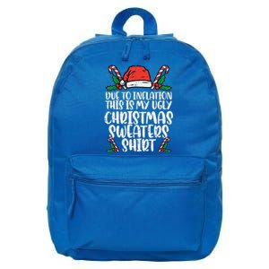 Due To Inflation Funny Christmas Sweater Xmas 16 in Basic Backpack