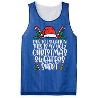 Due To Inflation Funny Christmas Sweater Xmas Mesh Reversible Basketball Jersey Tank