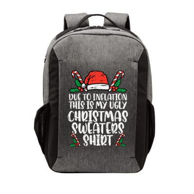 Due To Inflation Funny Christmas Sweater Xmas Vector Backpack