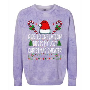 Due To Inflation Ugly Christmas Sweaters Funny Colorblast Crewneck Sweatshirt