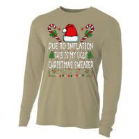 Due To Inflation Ugly Christmas Sweaters Funny Cooling Performance Long Sleeve Crew