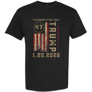 Donald Trump Inauguration Day 2025 47th President 47 Us Flag Garment-Dyed Heavyweight T-Shirt