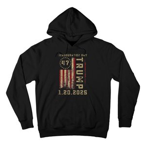 Donald Trump Inauguration Day 2025 47th President 47 Us Flag Hoodie