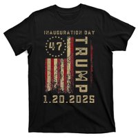 Donald Trump Inauguration Day 2025 47th President 47 Us Flag T-Shirt