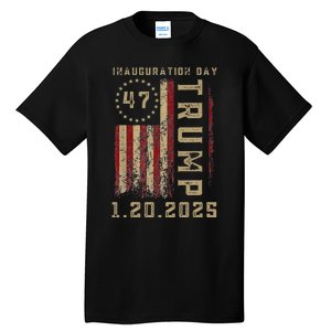 Donald Trump Inauguration Day 2025 47th President 47 Us Flag Tall T-Shirt