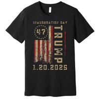 Donald Trump Inauguration Day 2025 47th President 47 Us Flag Premium T-Shirt